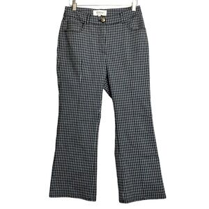 Derek Lam 10 Crosby Crop Flair Blue Gingham Pant 4
